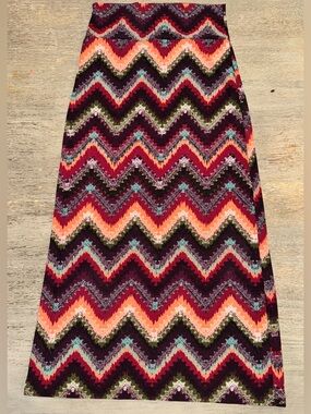 Multicolor Chevron Maxi Skirt
